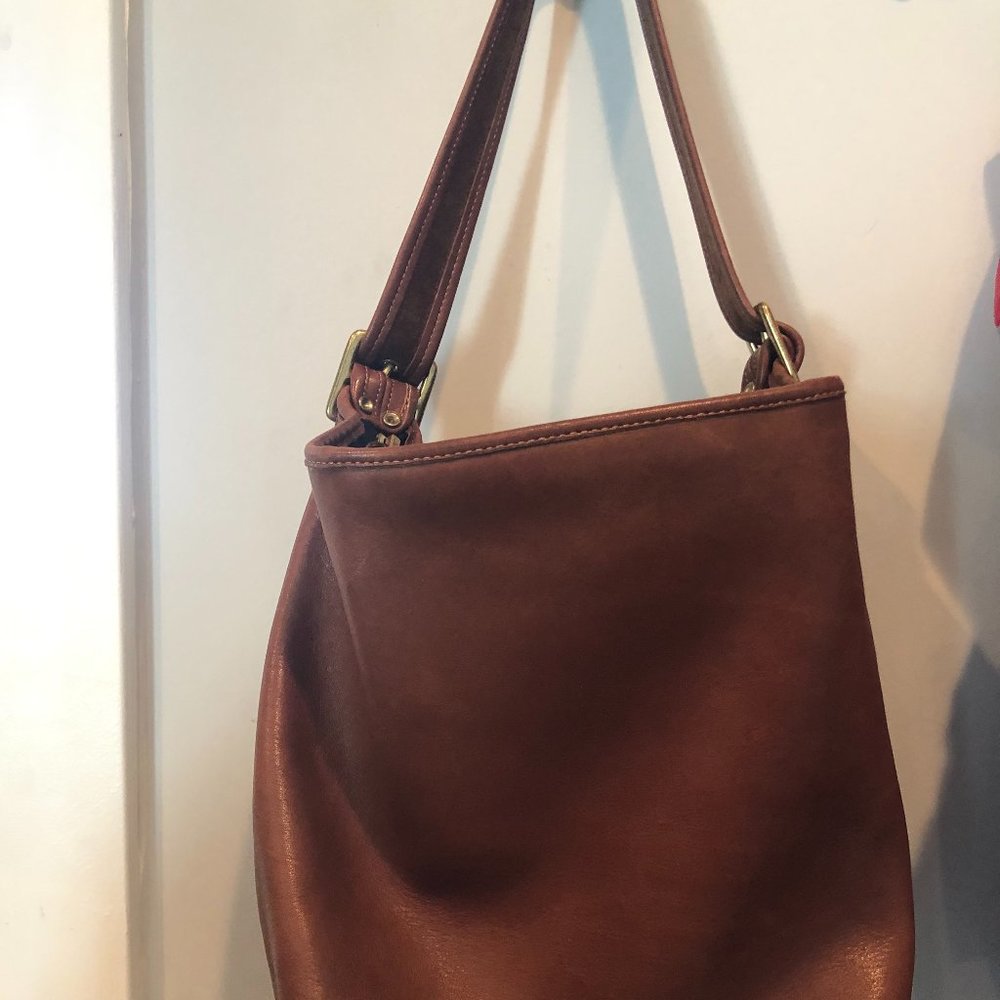 Vintage Coach Bucket Bag in British Tan